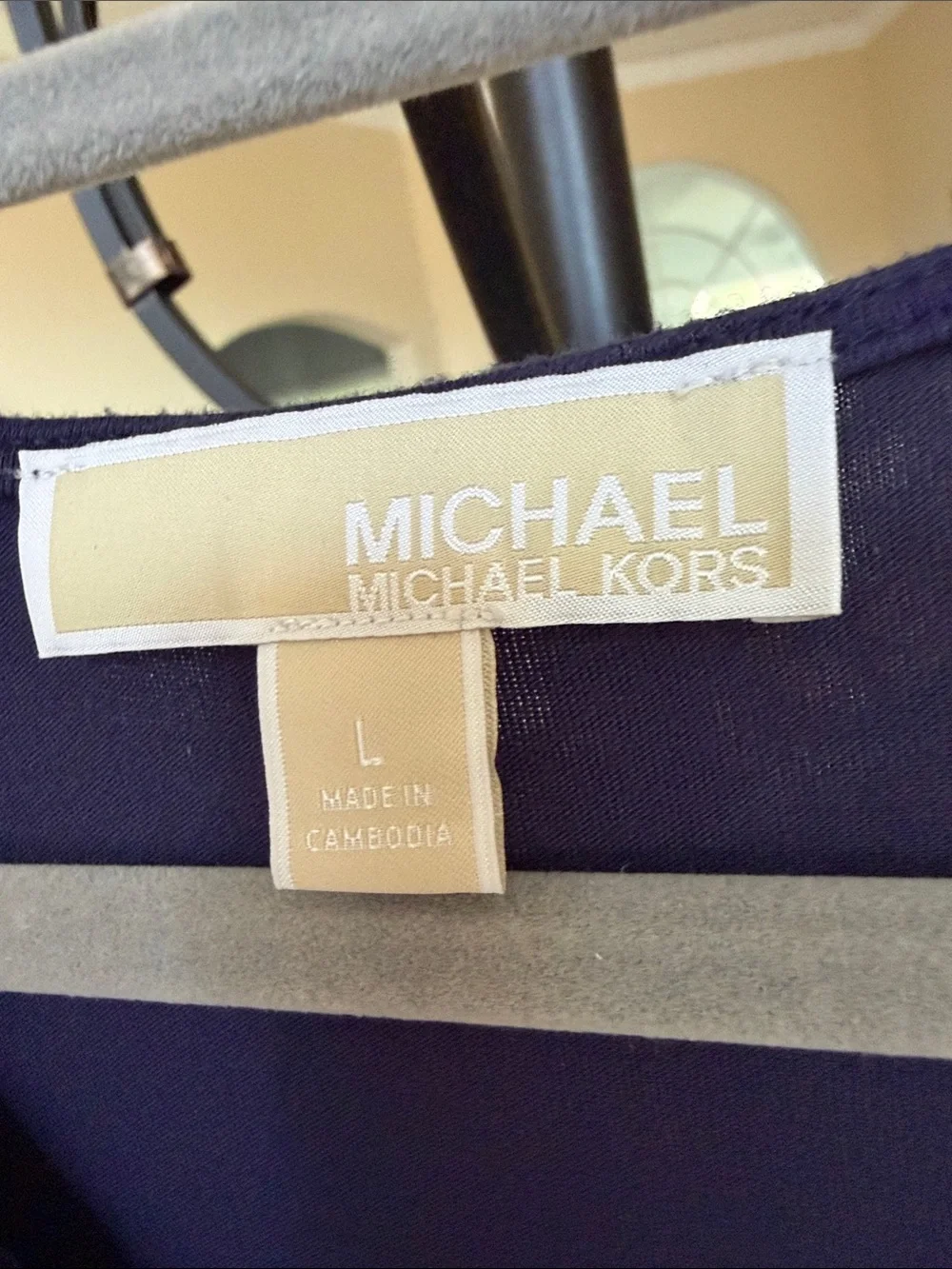 Michael Kors Royal Blue Layered V-Neck Chiffon Tank